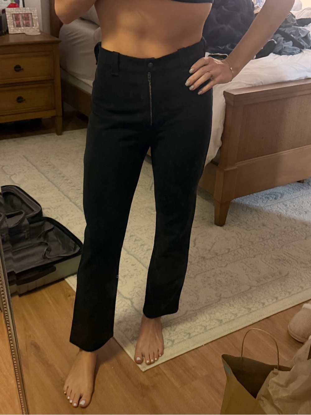 Aritzia Wilfred Free Allwaze zipper high waist straight leg pant size 8